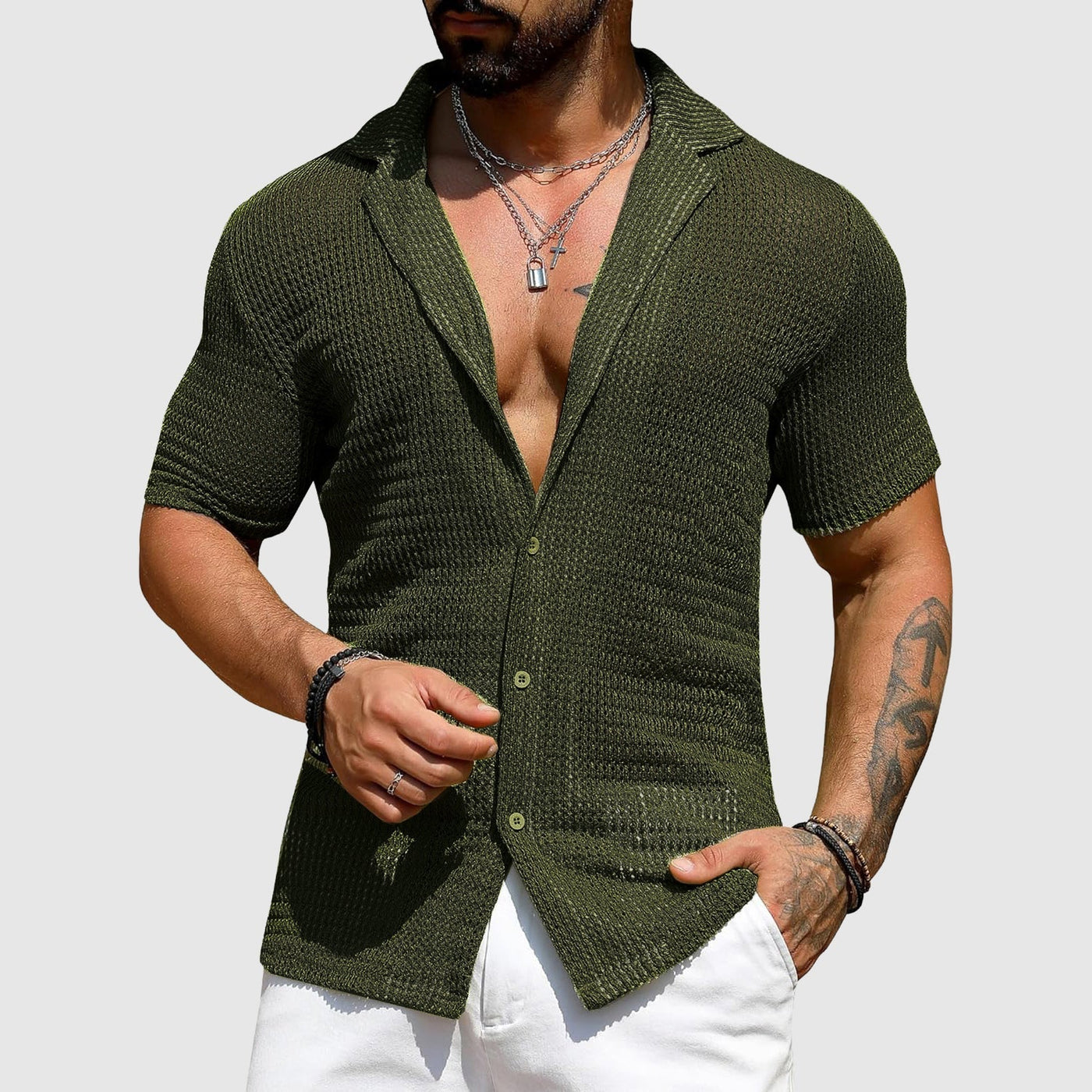 James Scott Hollow Knit Shirt