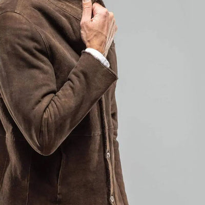 Velluto Azzurro – Shearling-Lined Suede Jacket