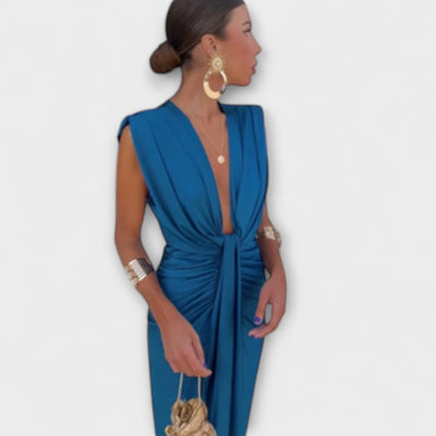 Leonora - Sophisticated Deep V-Neck Dress