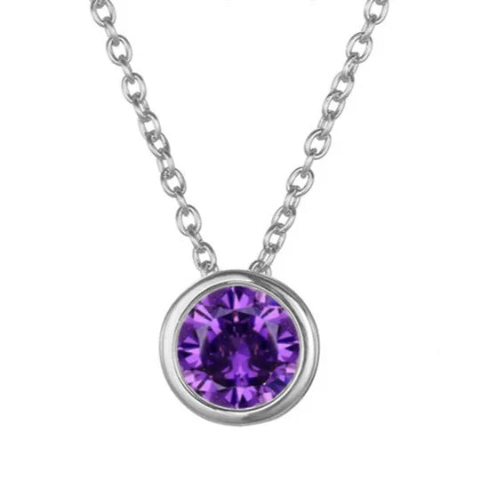 Lunaria Gemmara Birthstone Necklace | White Gold 18k