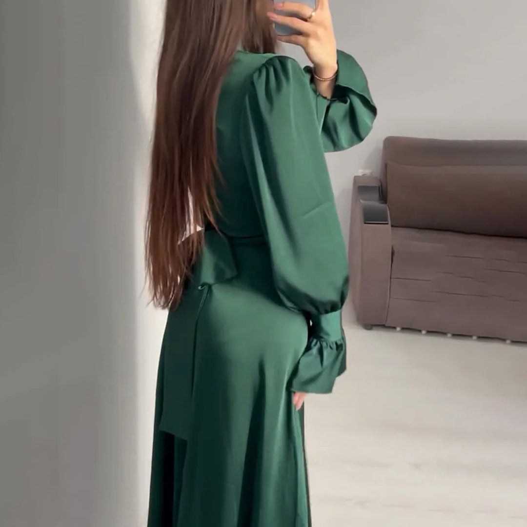 Avencea - Chic Green Long Dress for Women
