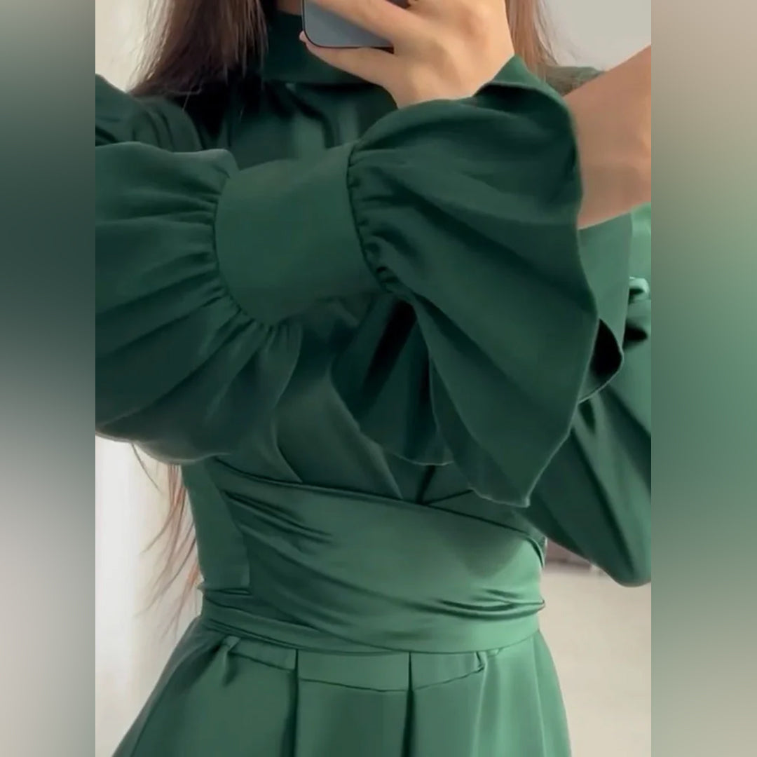 Avencea - Chic Green Long Dress for Women