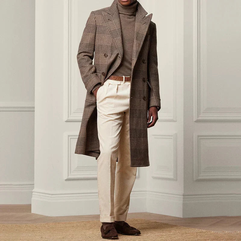 Men’s Tailored Trousers – Wool Blend – Straight Fit – Single Pleat – Adjustable Waist