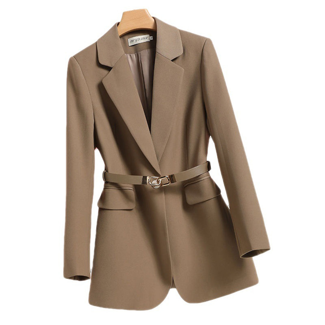 Avencea - Long blazer with belt for women - Timeless elegance and versatile stylish design
