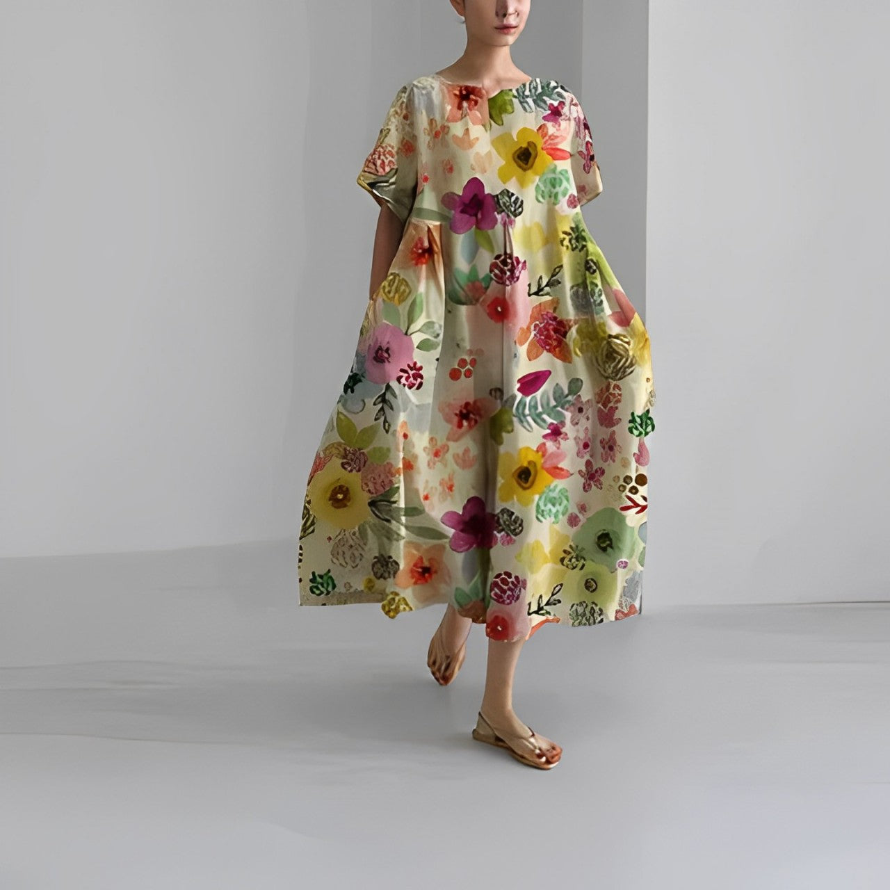 WILLOW | ARTISAN FLOWER MAXI DRESS