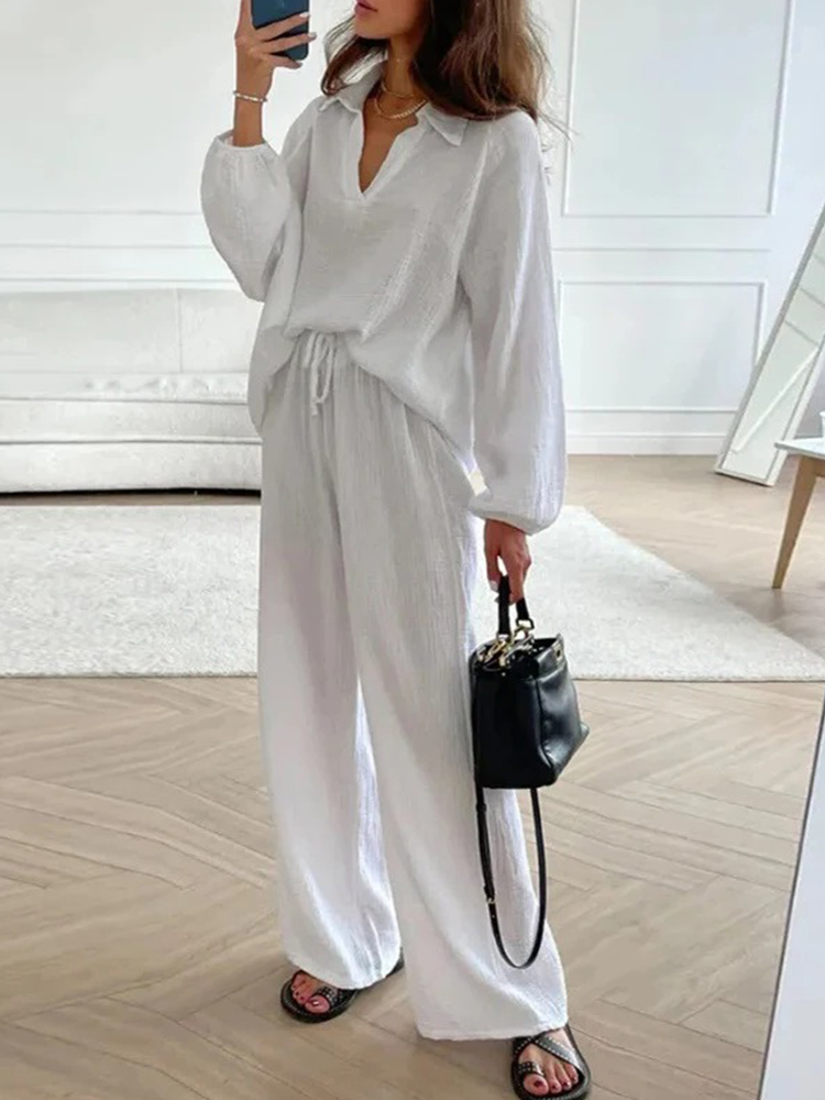 Luna™ - Two-Piece Lounge Set With Classic Collar