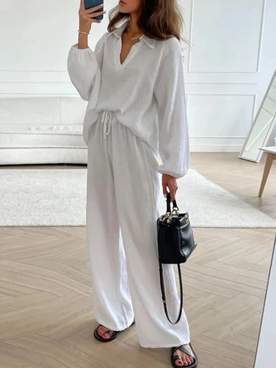 Luna™ - Two-Piece Lounge Set With Classic Collar