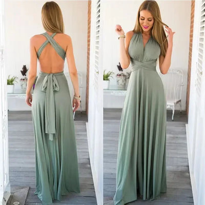 Lacie - Stylish Infinity Bridesmaid Floor-Length Dress