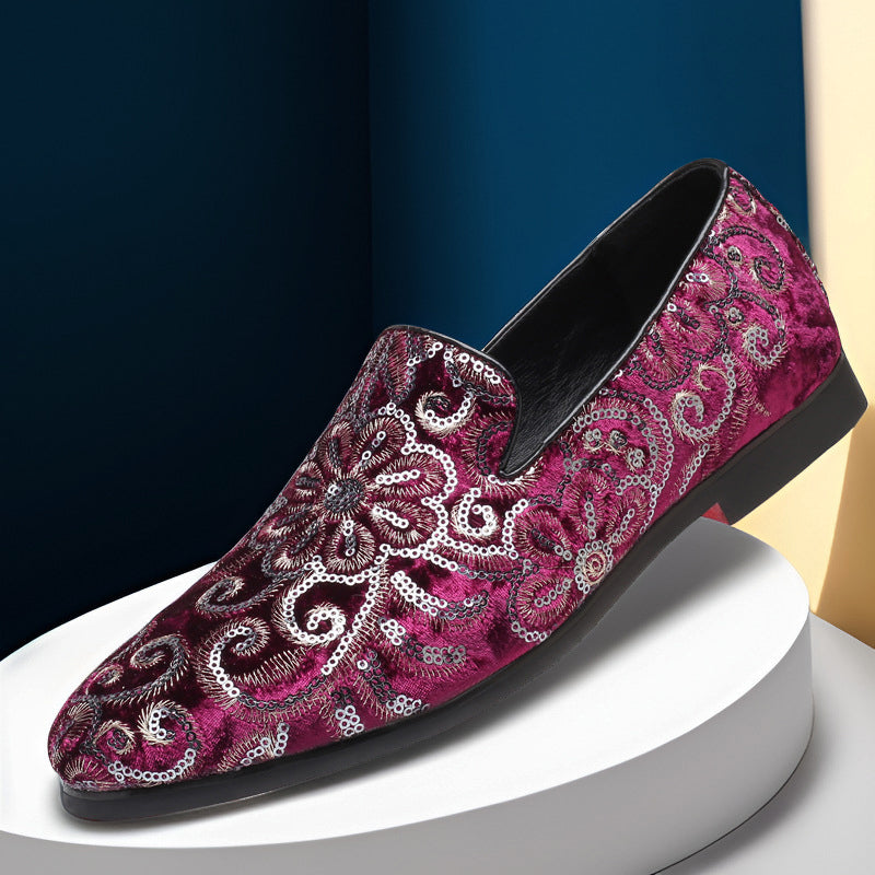 Verona Embroidered Velvet Loafers