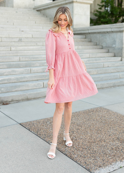 LENA - Macie Red Gingham Dress