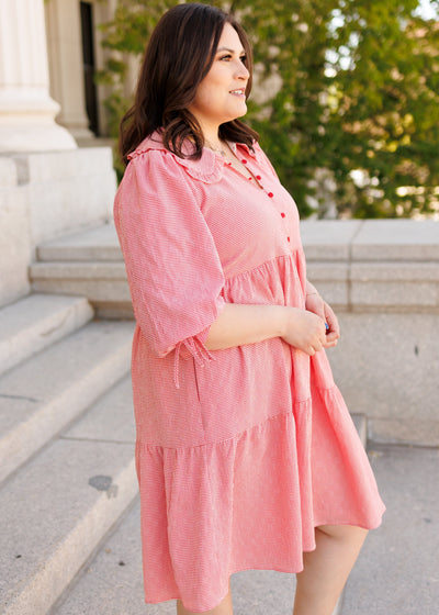 LENA - Macie Red Gingham Dress