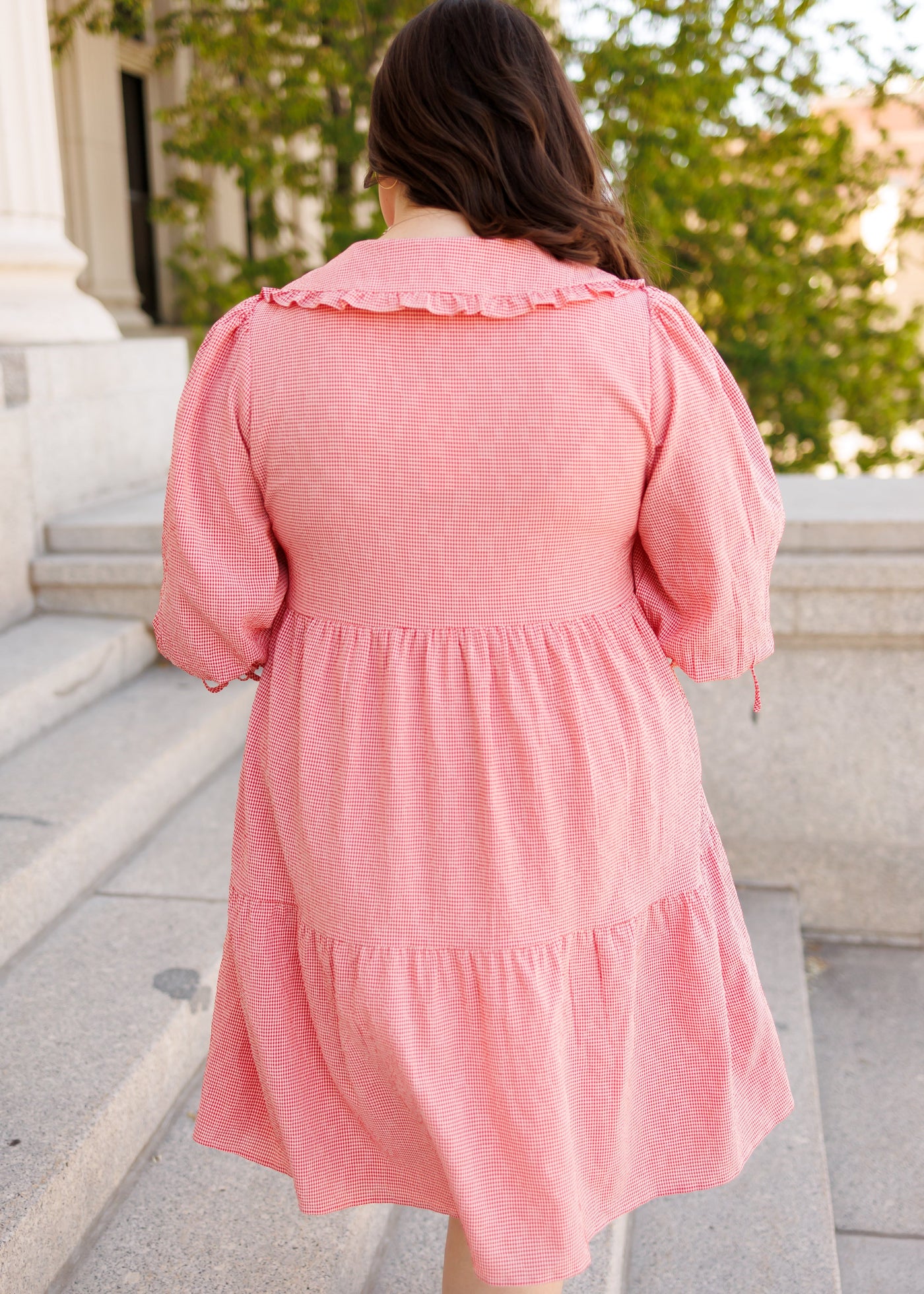 LENA - Macie Red Gingham Dress