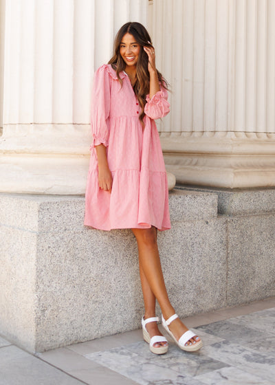 LENA - Macie Red Gingham Dress