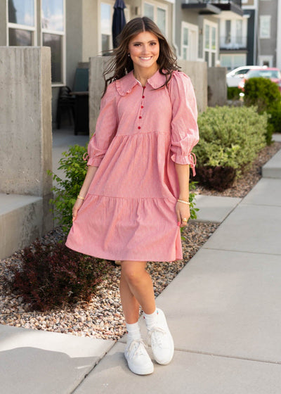 LENA - Macie Red Gingham Dress