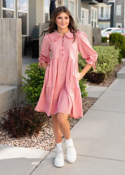 LENA - Macie Red Gingham Dress