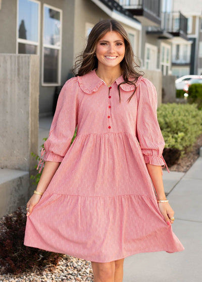 LENA - Macie Red Gingham Dress