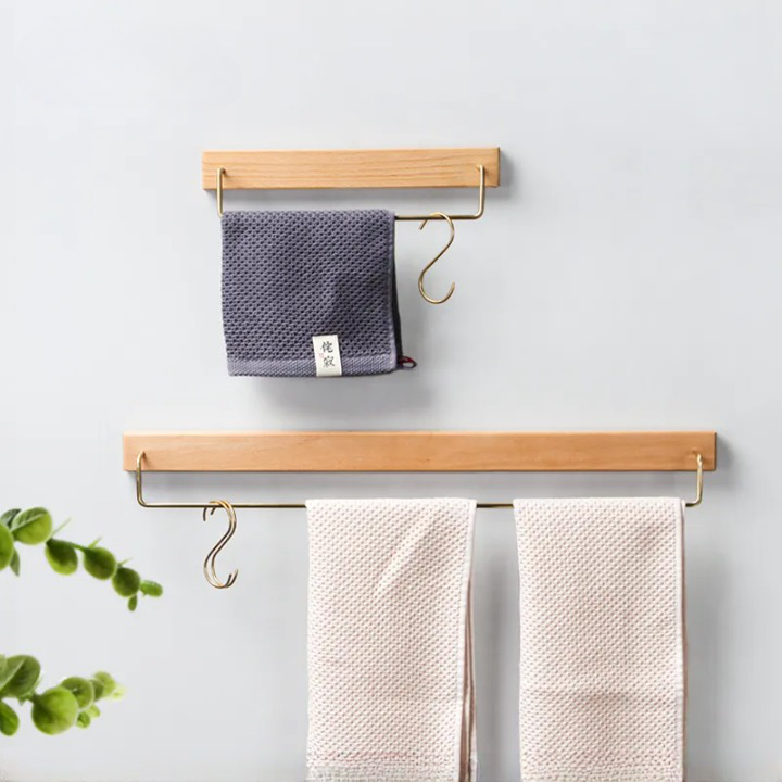 Vinthentic Wooden Bath Towel Rail