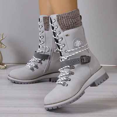 Women’s Mid-Calf Boots – Structured Fit – Cushioned Support – Lace-Up Outdoor Wear