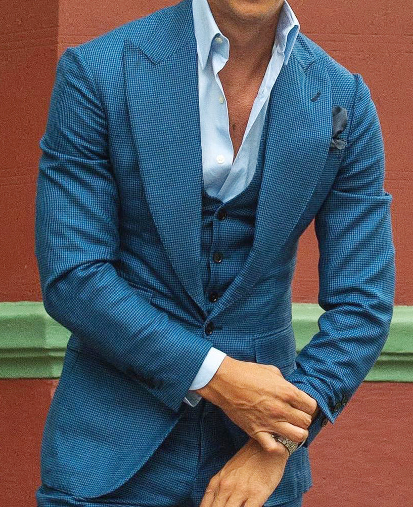 Men's Slim Fit Plaid Jacket