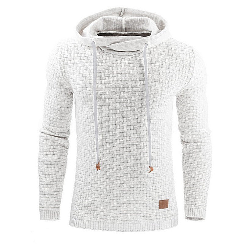 Men’s Hooded Sweatshirt – Slim Fit – Waffle Knit – Ribbed Cuffs – Casual Wear
