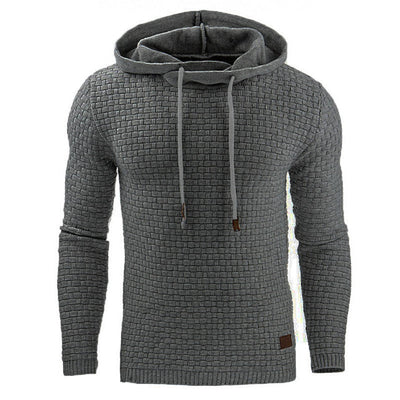 Men’s Hooded Sweatshirt – Slim Fit – Waffle Knit – Ribbed Cuffs – Casual Wear