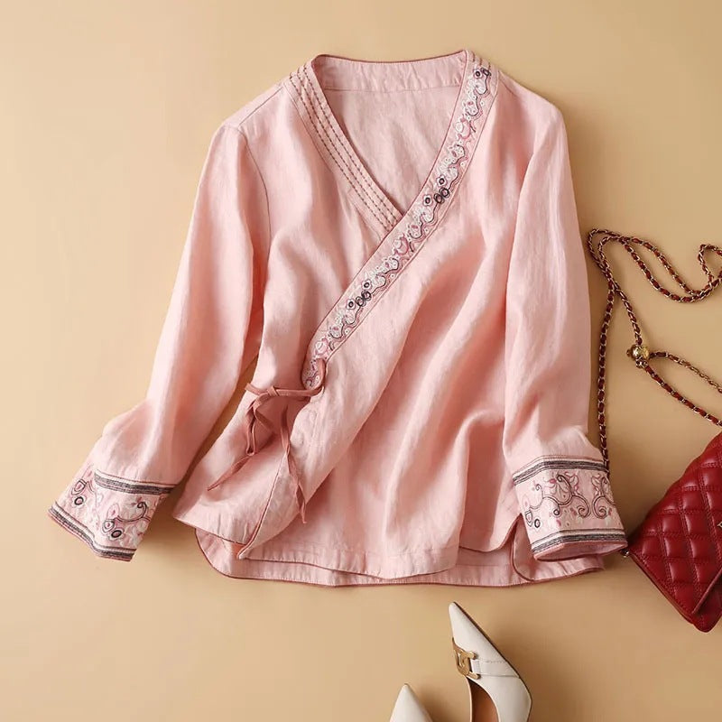SAKURA LINEN BLOUSE
