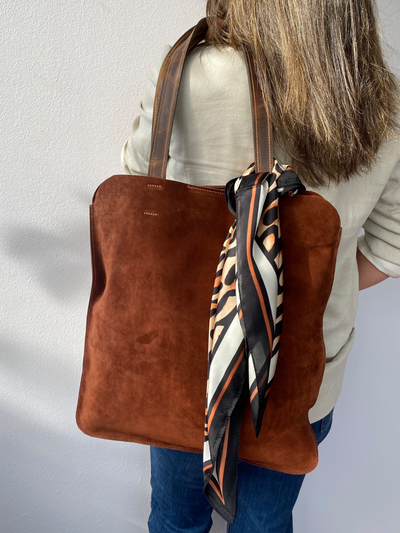 Suede Leather Tote Bag