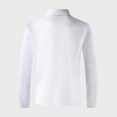 Avencea - Long Sleeve Polo Shirt with Collar