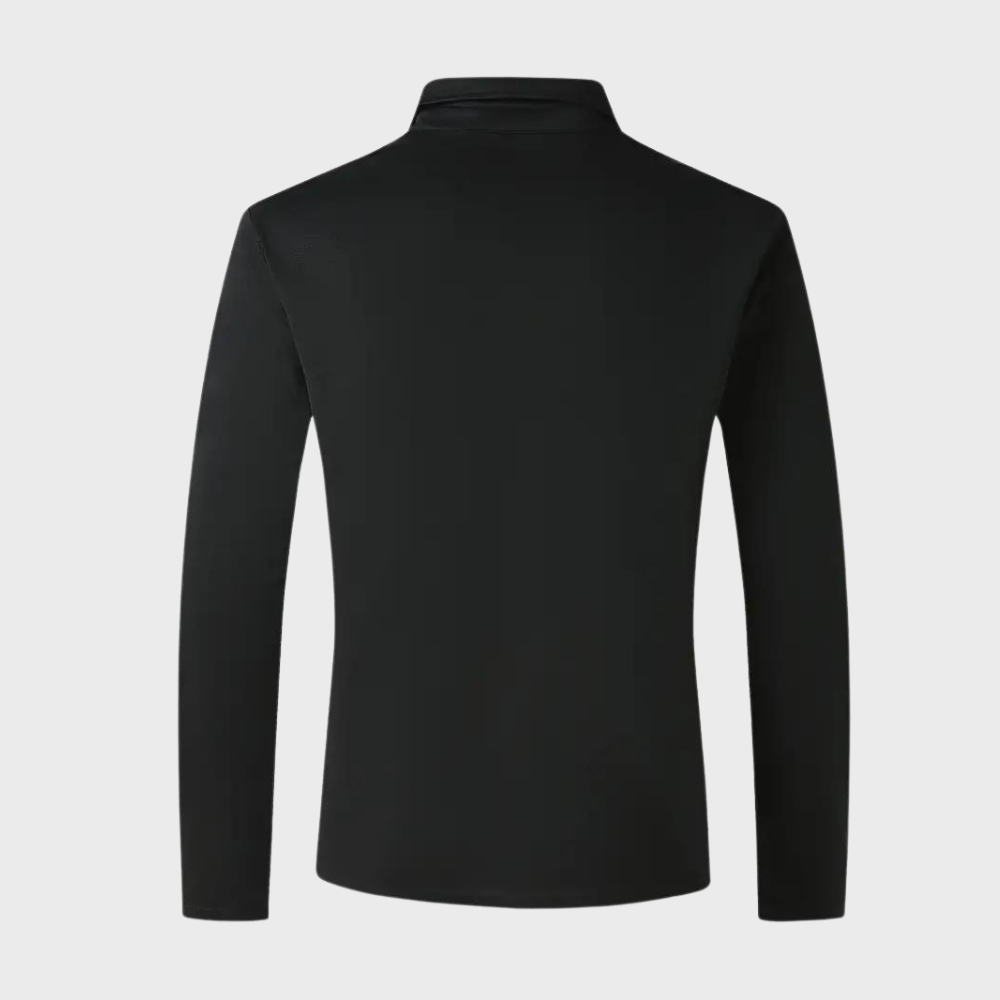 Avencea - Long Sleeve Polo Shirt with Collar