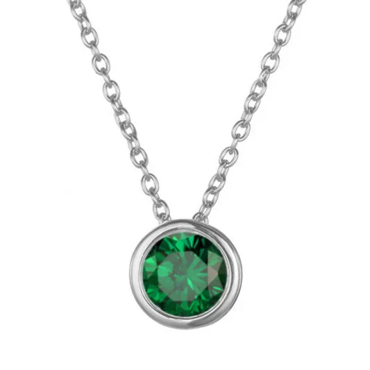 Lunaria Gemmara Birthstone Necklace | White Gold 18k
