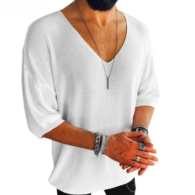 Vinthentic Milano Men's V-neck Oversize Shirt