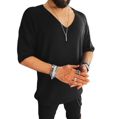 Vinthentic Milano Men's V-neck Oversize Shirt