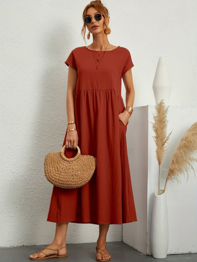 Kimber - Casual O-Neck Midi Dress