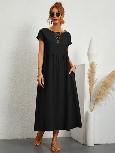 Kimber - Casual O-Neck Midi Dress