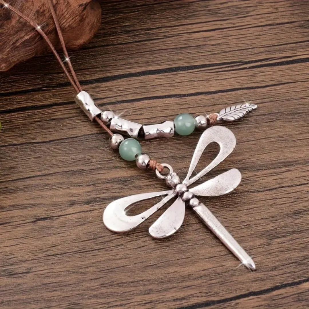 Butterfly Stone Leaf Necklace