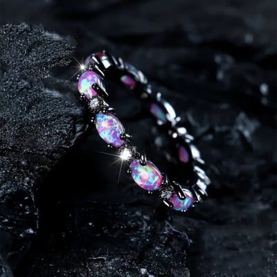 Violet Opal Silver Ring