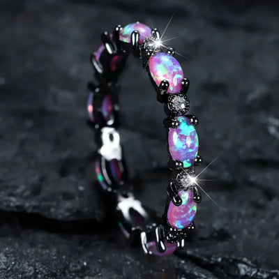 Violet Opal Silver Ring