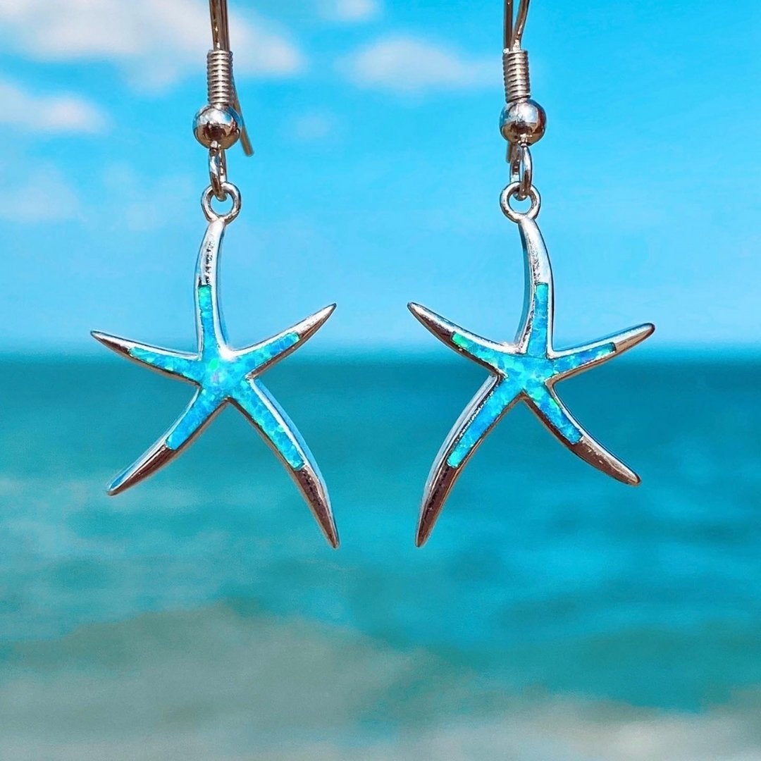 Sea Urchin Earrings made of Opal and Silver