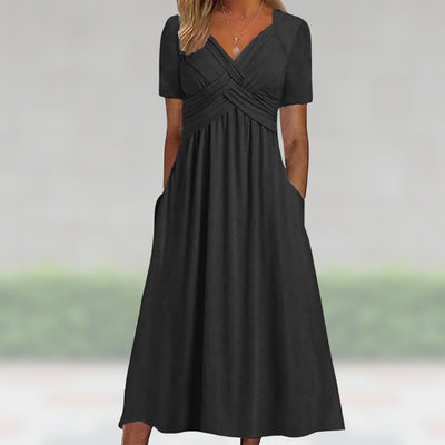 Talia | Graceful Cross-Front Midi Dress