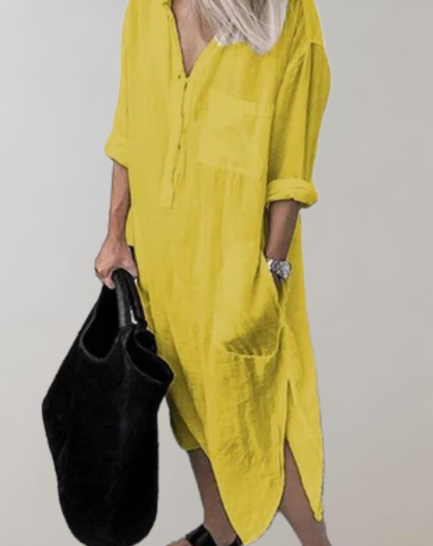 Aubrey - Casual Pocket Shirt Style Dress