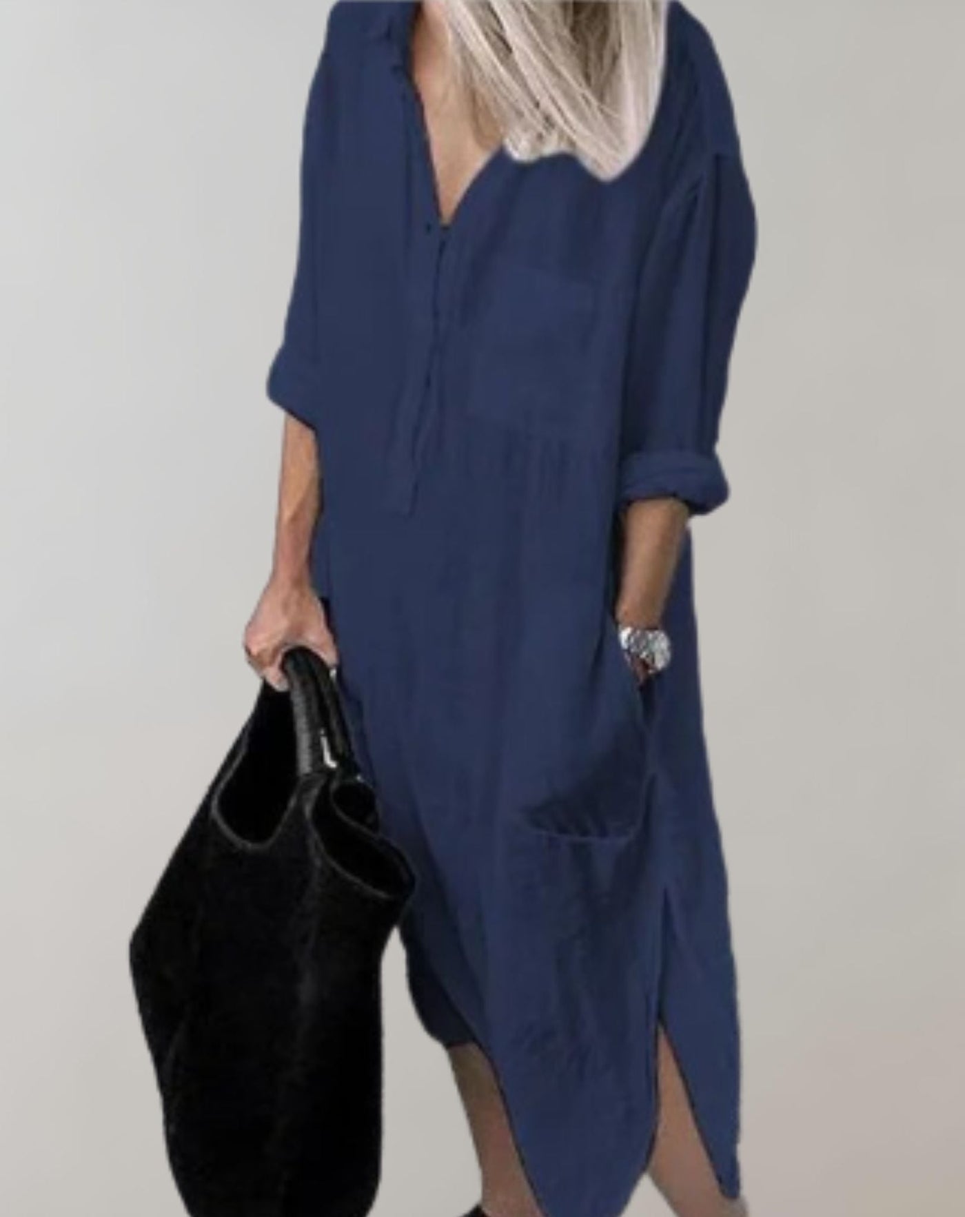 Aubrey - Casual Pocket Shirt Style Dress