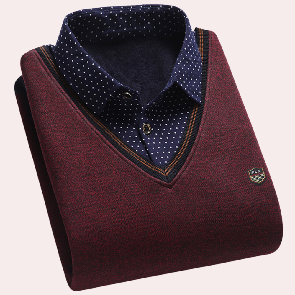 Avencea - Sweater with Shirt Collar