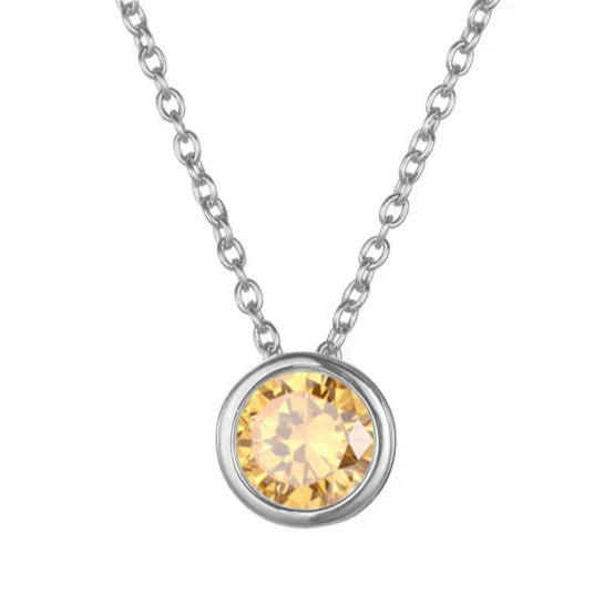 Lunaria Gemmara Birthstone Necklace | White Gold 18k