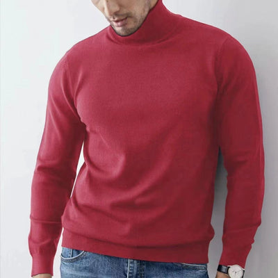 Men’s Turtleneck Top – Slim Fit – Long Sleeve – Stretch Knit – Soft Cotton Blend