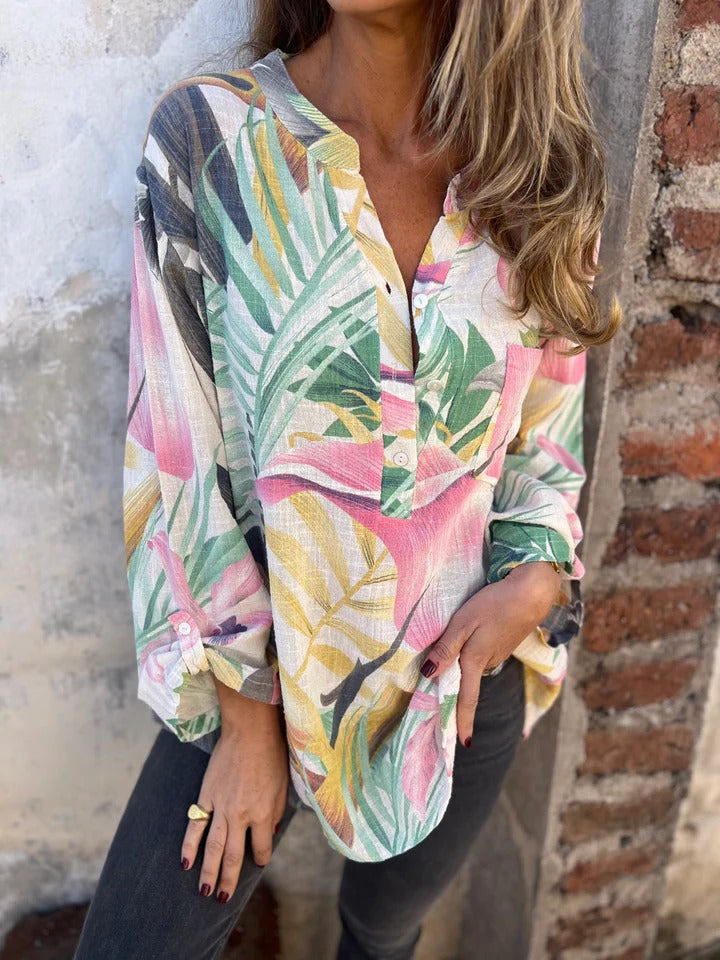 NORTHLINE STUDIO | TROPICAL PRINT BLOUSE