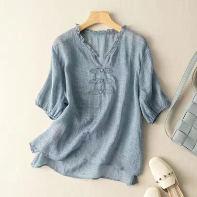 SARAH LINEN BLOUSE