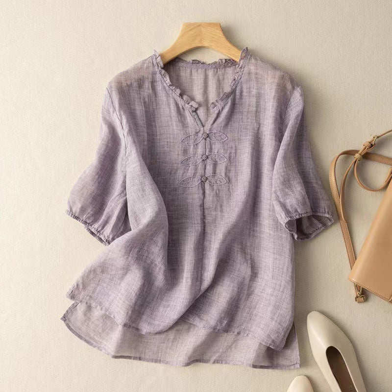SARAH LINEN BLOUSE