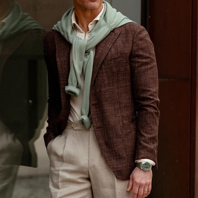 Men’s Blazer – Slim Fit – Textured – Two-Button Single-Breasted – Notch Lapel