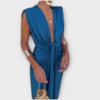 Leonora - Sophisticated Deep V-Neck Dress