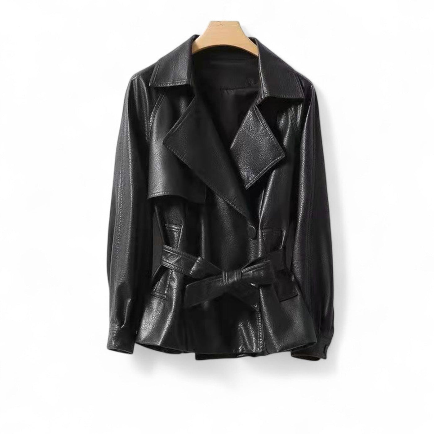 Mabel Belted Leather Jacket